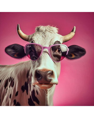 La vache en rose